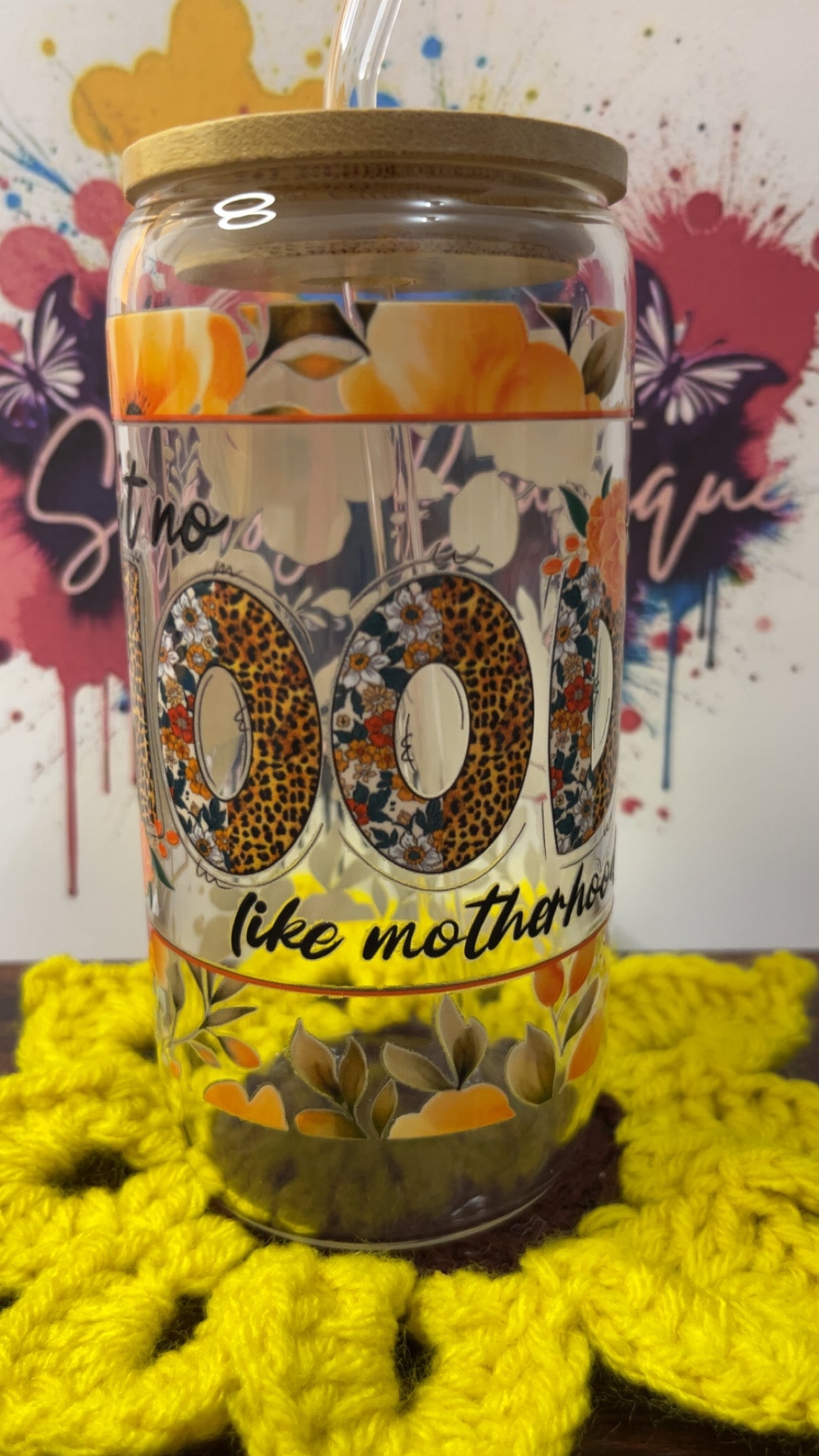 Mother Hood 16oz Glass Cup