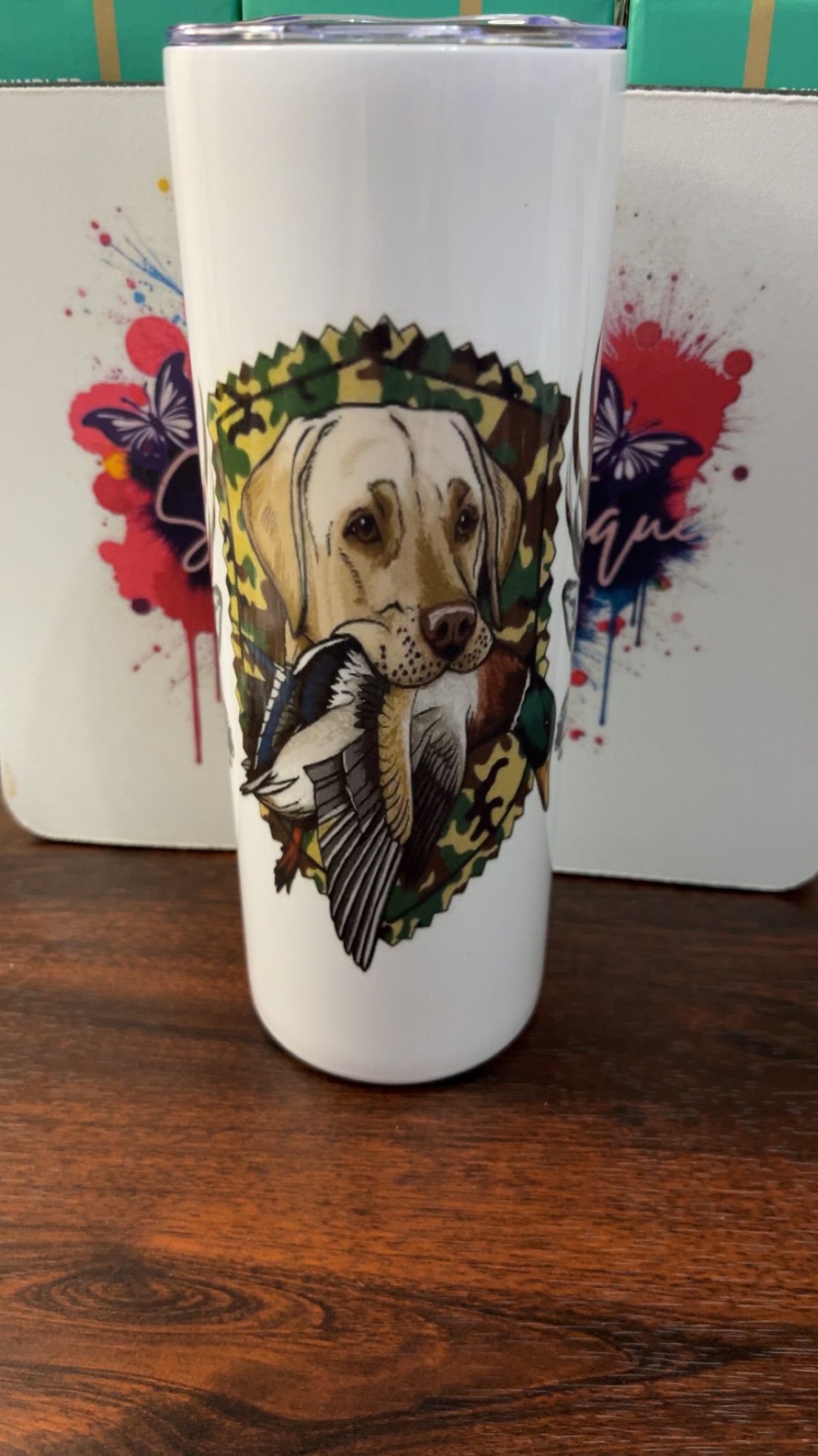 Dog With Duck and Deer 20oz