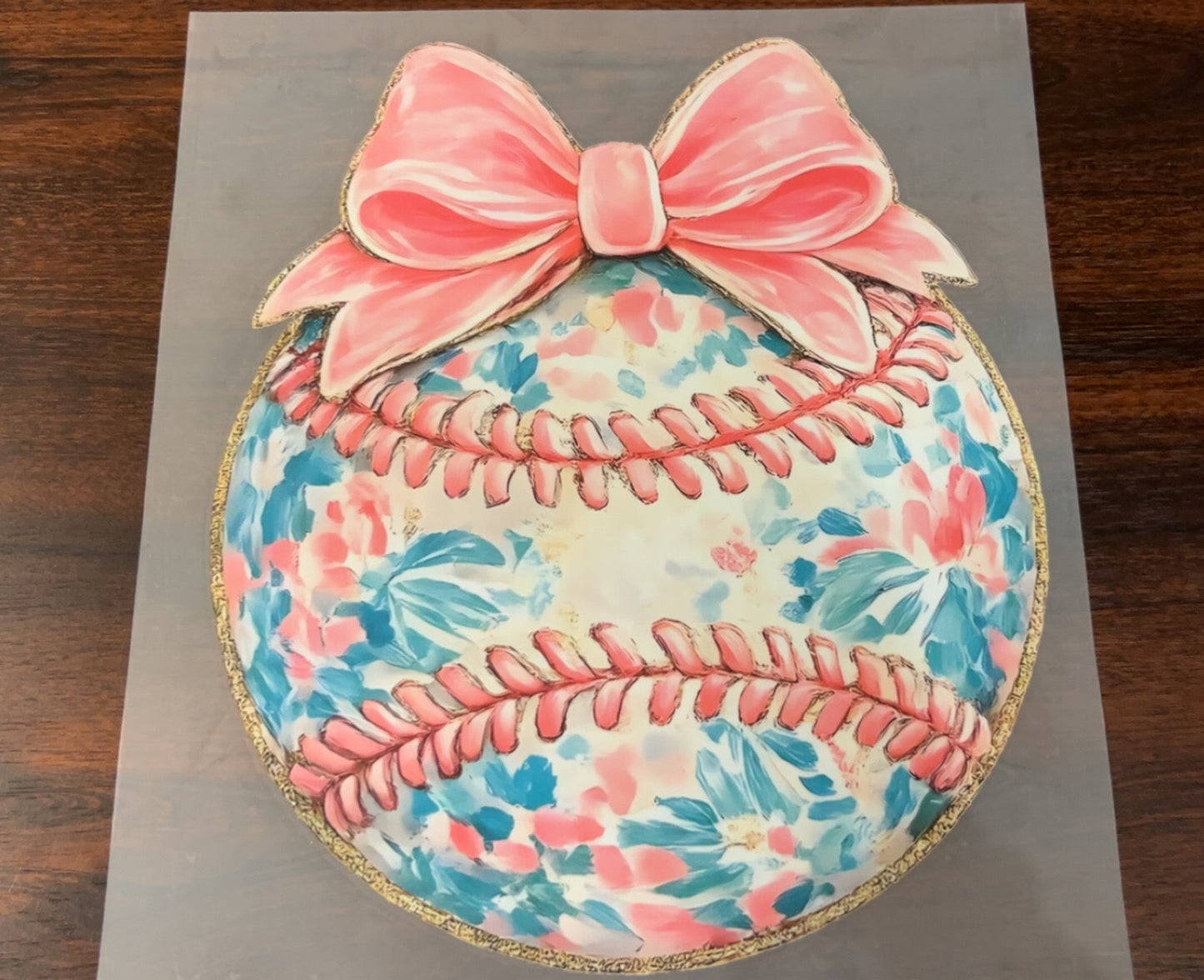 Baseball with Pretty Pink Bow￼