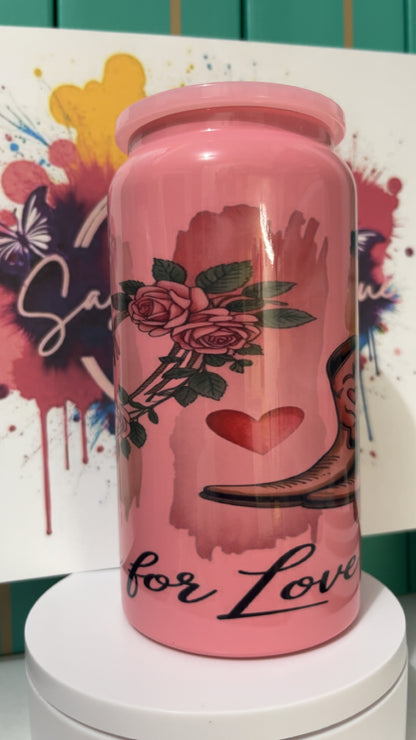 Ride For Love 16oz Light Pink Cup