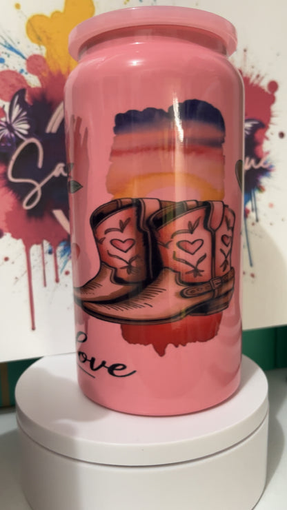 Ride For Love 16oz Light Pink Cup